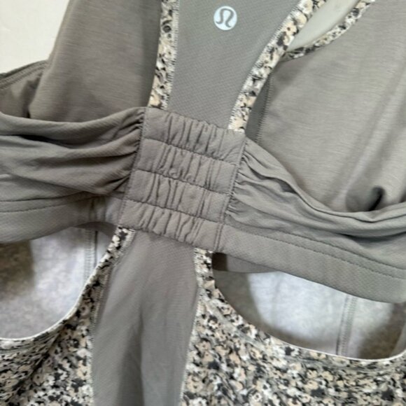 Lululemon Tone It Tank Top Bra Stretch Mesh Pocket Ruched Run Yoga Neutral Crew - Picture 5 of 16